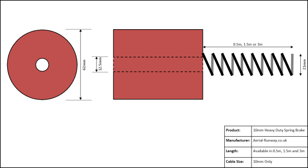 Zip Wire Brake – Spring 3.0m HD for 10mm v4.4