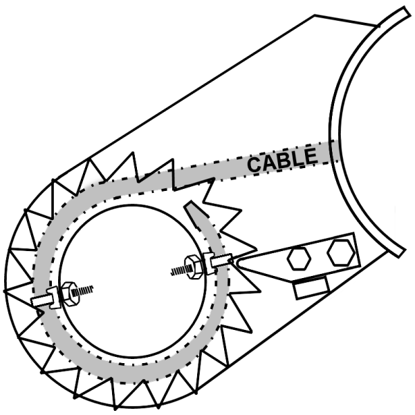 Zip Wire Tensioning – Drum Cable Tensioner Device Round Zip Wire Tensioning – Drum Cable Tensioner Device Round